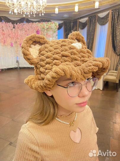 Вязанная памана Балаклава шапка