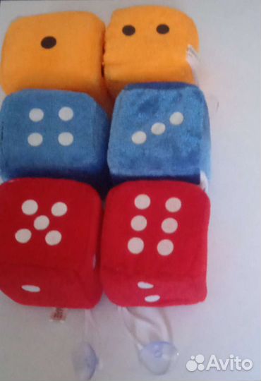 Плюшевые подвески кубики кости