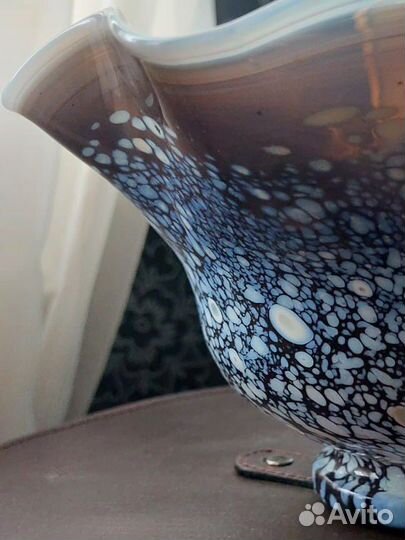 Ваза гутное стекло винтаж