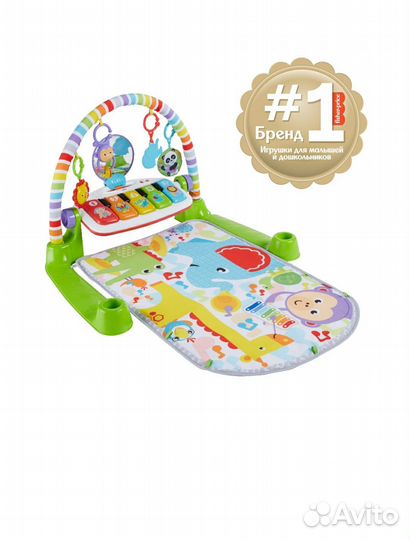 Коврик развивающий fisher price deluxe с пианино