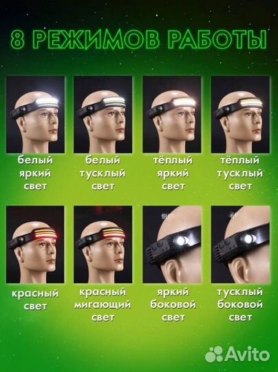 Фонарь налобный аккумуляторный