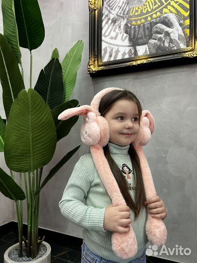 Меховые наушники зайчик с ушками