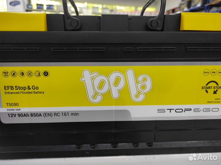 Аккумулятор 90Ач EFB Topla 850А start-stop Словени