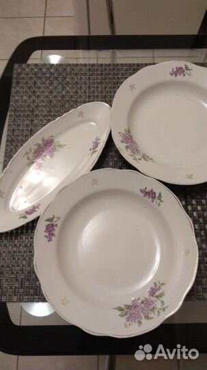 Тарелки и селёдочница Дулево СССР