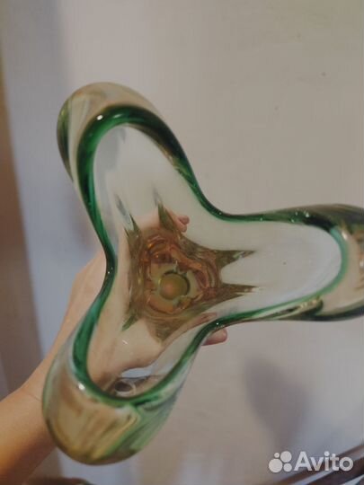 Ваза цветное стекло чехия