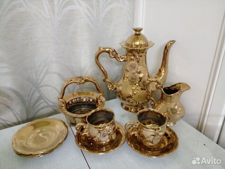 Сервиз кофейный золото