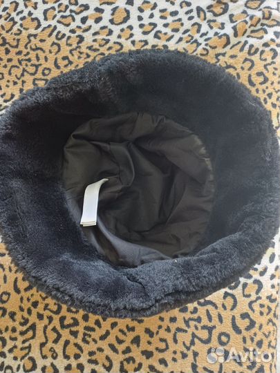 Панама черная меховая