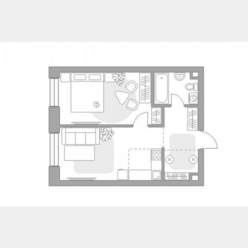 1-к. квартира, 44,8 м², 2/28 эт.