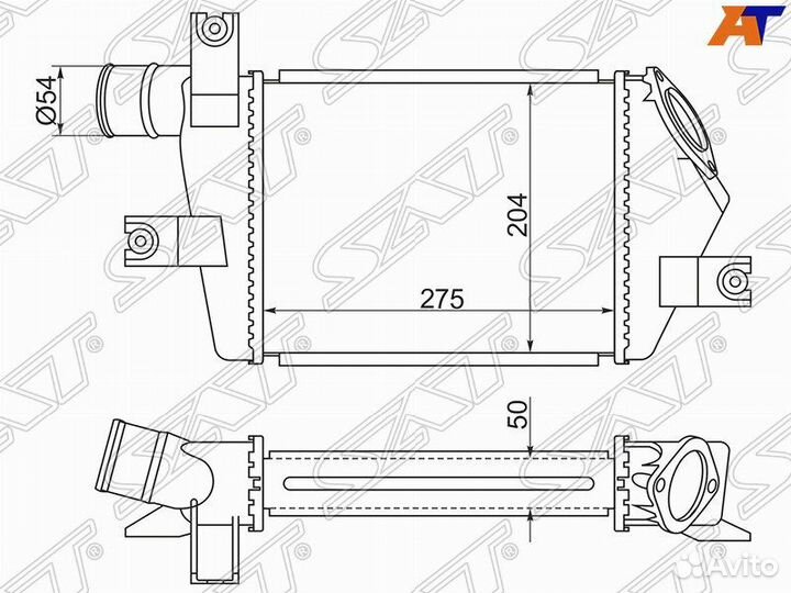 Радиатор интеркулера mitsubishi L200 05/pajero/MO