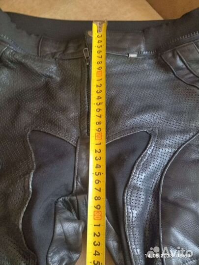 Мотоштаны кожаные мужские 52р
