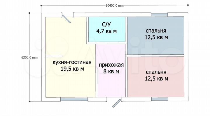 Дом 65 м² на участке 13 сот.