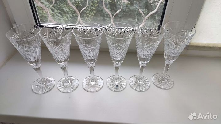 Хрустальный набор фужеров, стаканов, стопок