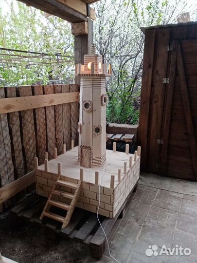 Декоративные колодцы, мельницы, избушки