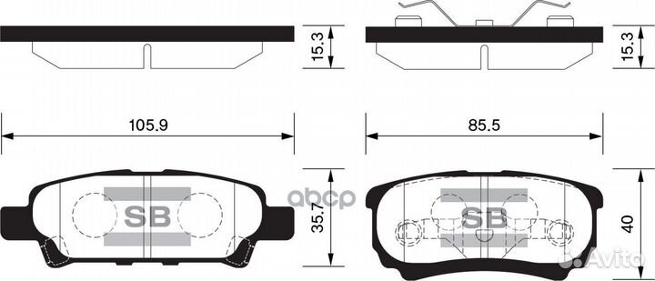 Колодки тормозные задние MZ690350 SP2111 Sangsi