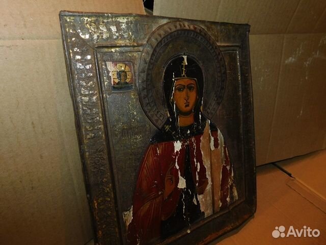 Антикварная,православная икона мученица Евдокия