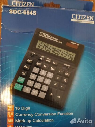 Калькулятор citizen SDC-664S, 16-разрядный