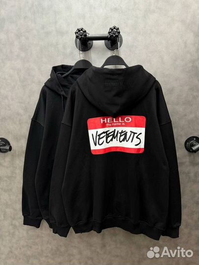 Зип худи Vetements hello my name is