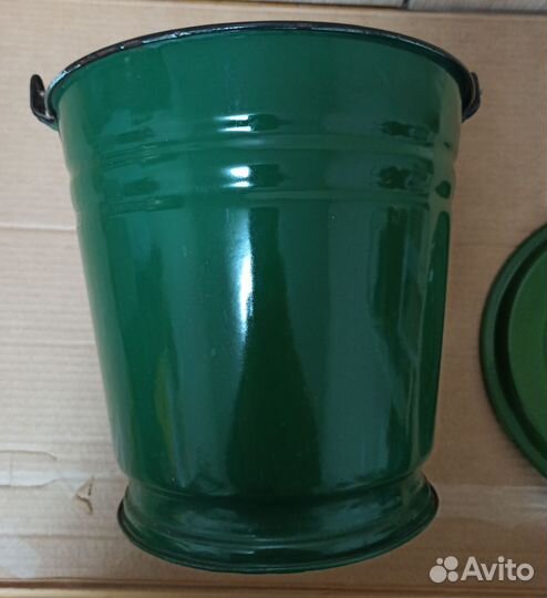 Ведро эмалированное СССР с крышкой