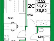 1-к. квартира, 36,8 м², 4/8 эт.