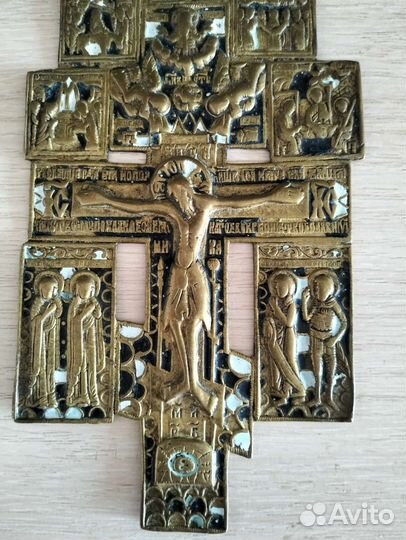 Крест распятие с предстоящими и избранными святыми