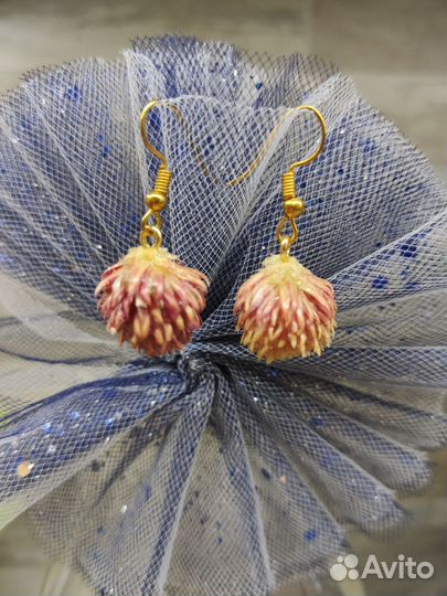 Серьги из клевера