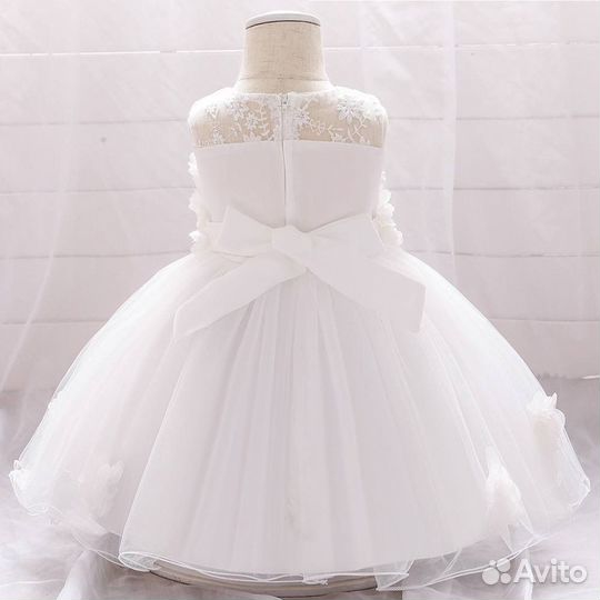 Нарядное платье для девочки белое 68-92