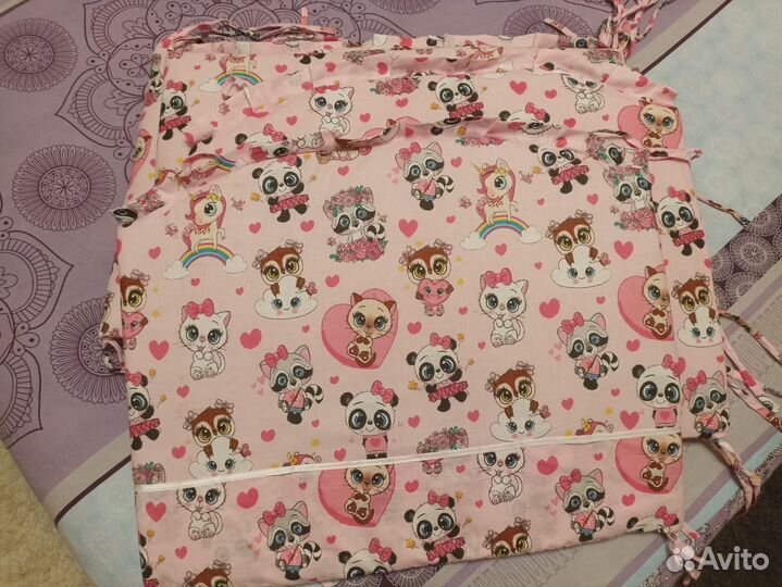 Бортики в детскую кроватку для девочки