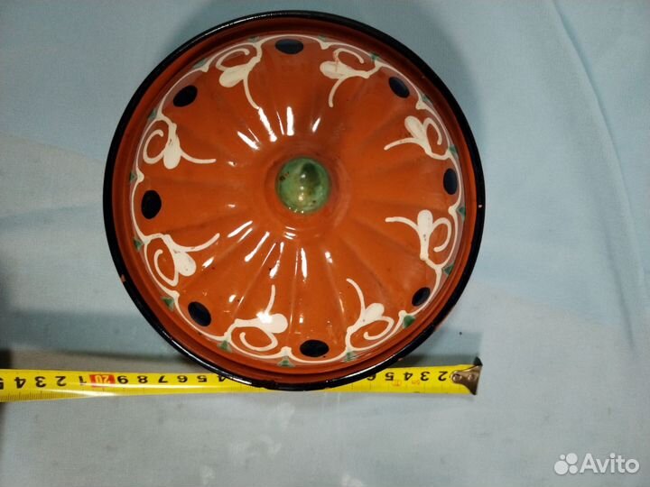 Масленка с крышкой из керамики СССР