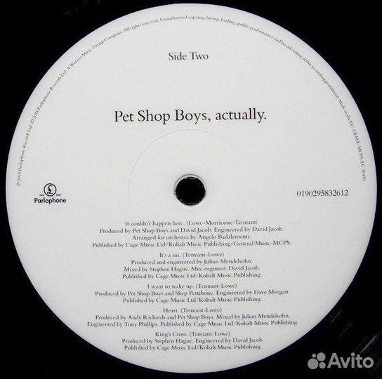 LP Pet Shop Boys Actually. Новая. В упаковке