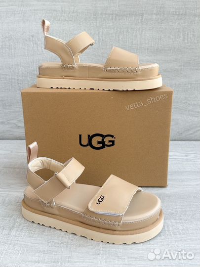 Сандалии UGG Натуральная Кожа бежевые