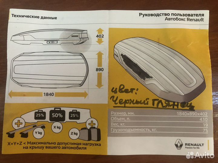 Автобокс на крышу автомобиля