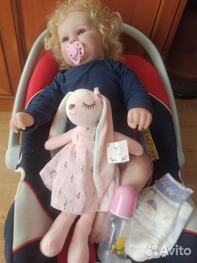 Кукла реборн девочка 60 см с волосами