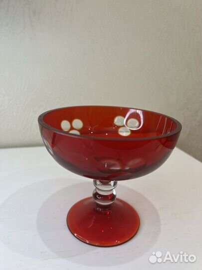 Конфетница синего и красного цвета СССР