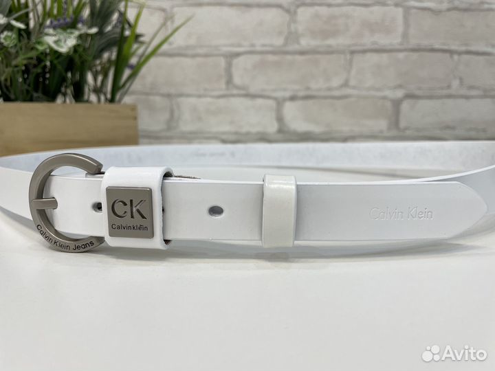 Ремень женский натуральная кожа белый