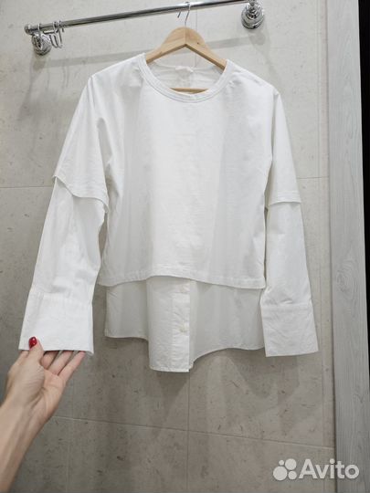 COS L хлопок блуза рубашка