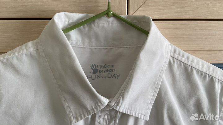 Рубашка FUN DAY на мальчика дл.рукав, белая р.158