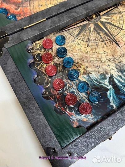 Нарды ручной работы со стеклом 