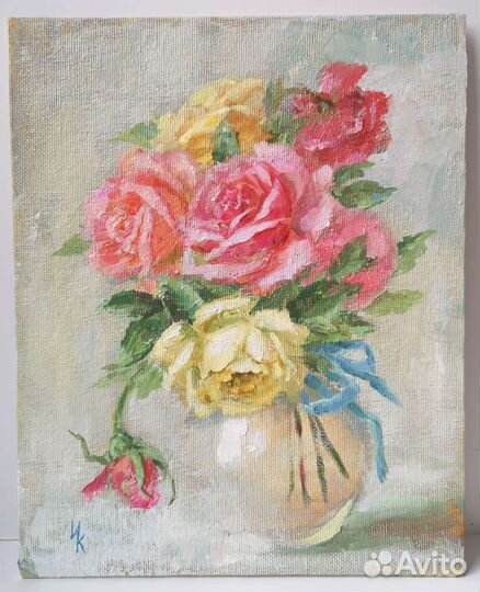 Картина маслом на холсте цветы 