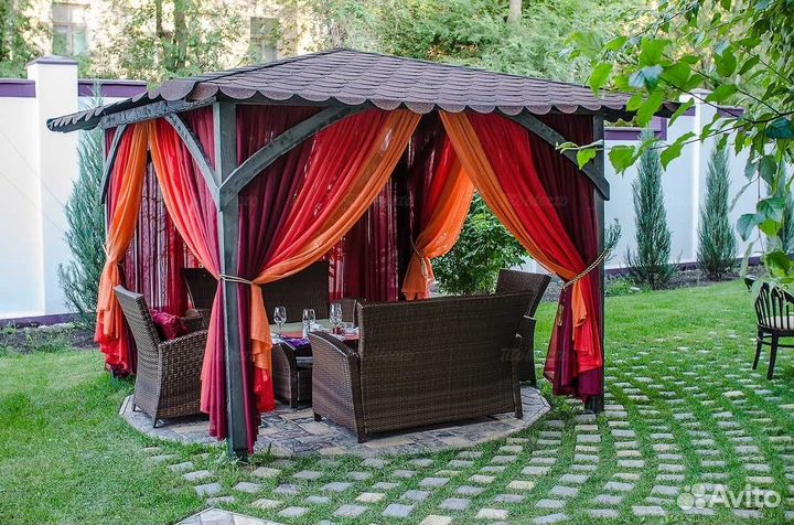 Шторы уличные, в беседку, пошив+бесплатно доставка