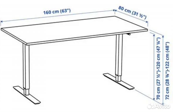 Стол с подъемным механизмом IKEA троттен