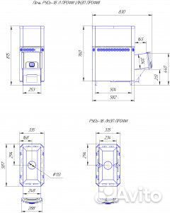 Печь для бани Русь-18 лнзп Профи