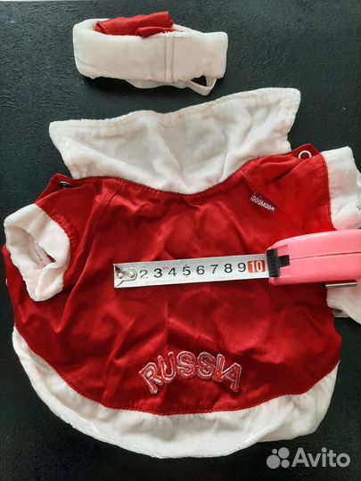 Костюм деда мороза для собачки