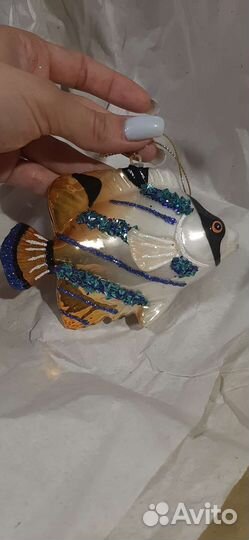 Стеклянная игрушка новая ракушка Рыбка конёк якорь