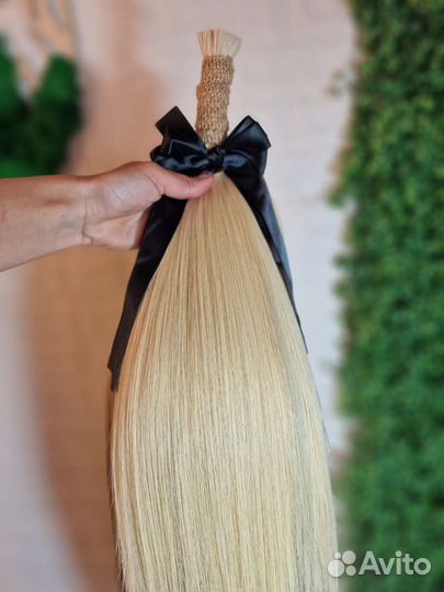 Натуральные волосы люкс блонд, черные, русые 60см