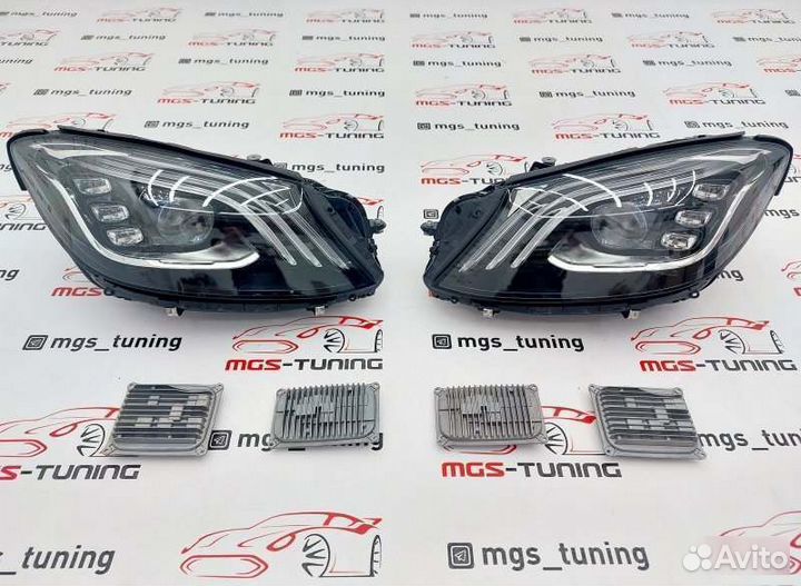 Передние фары с блоками Mercedes W222 рест Magneti