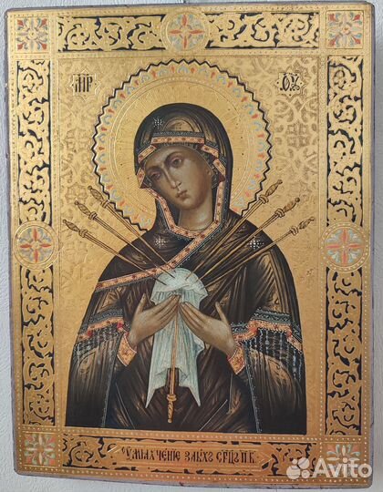 Икона Богородицы Умягчение злых сердец Палех 19 в