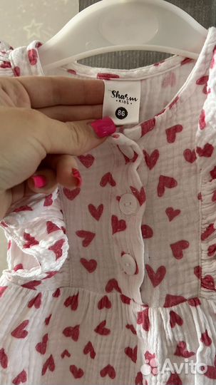 Муслиновое боди для девочки 86