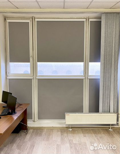 Рулонные шторы блэкаут на большие окна