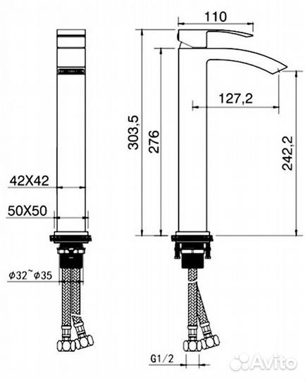 Смеситель для раковины GB3007NK никель