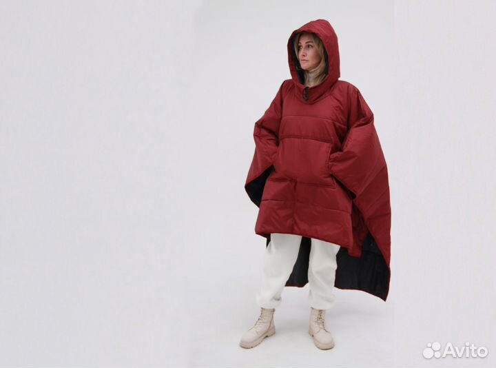 Пончо дождевик туристическое утепленное